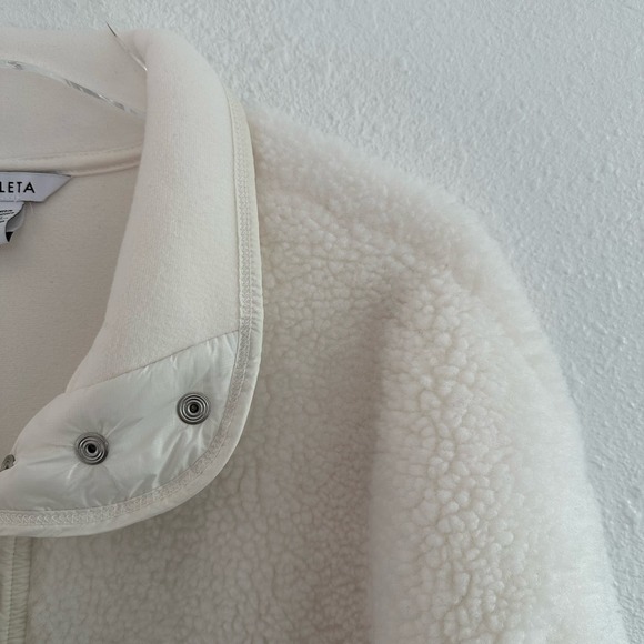 Athleta Cozy Sherpa Snap Sweatshirt Magnolia XL Pullover Fleece Sweater Oversize - Picture 5 of 9